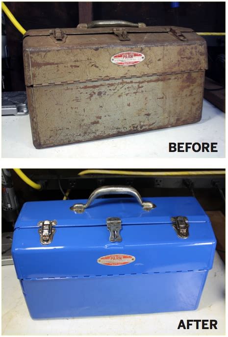 how to refinish metal tool box|old rusty metal toolbox.